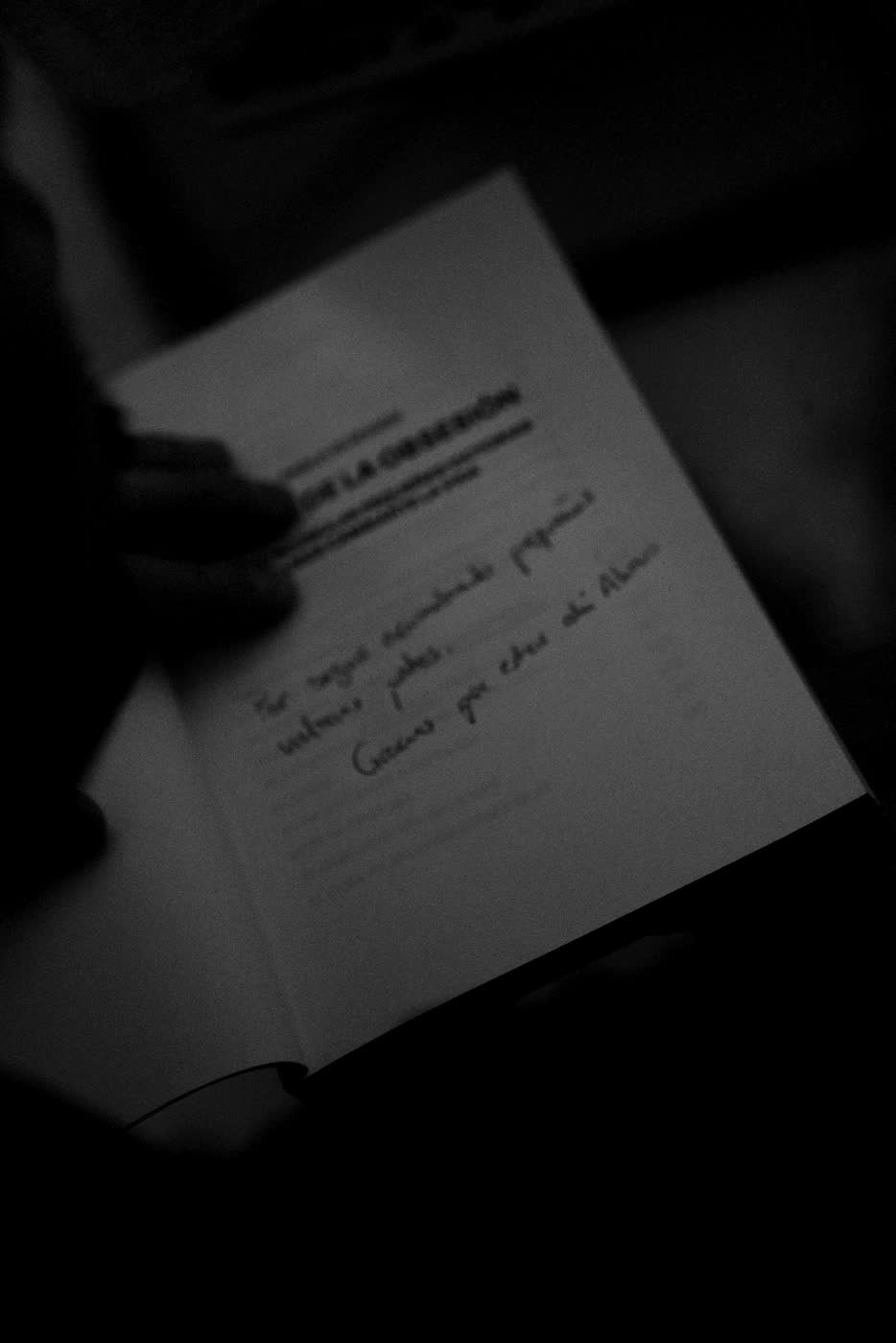 Dedicatoria escrita a mano